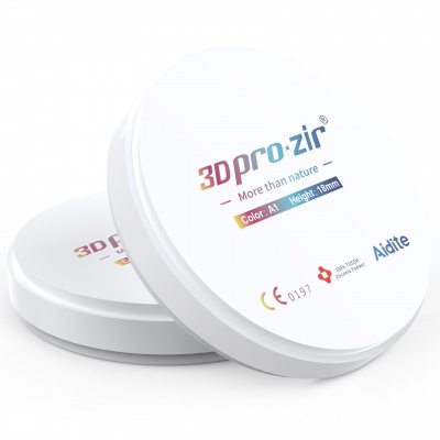 Aidite 3D Pro Multilayer - циркониевый диск многослойный, цвета VITA A-D, диаметр 98 мм, 18 мм, C2